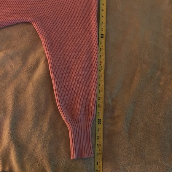 Pink Ribbed V-Neck Sweater - Picture 3 of 5